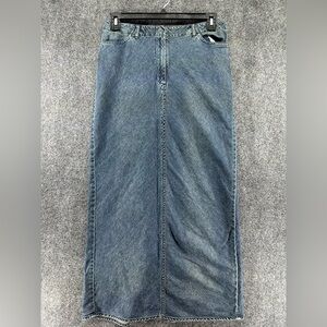 Vtg 90s Mossimo Supply Co Denim Maxi Skirt Sz 10 Modest Grunge Whimsigoth Y2K